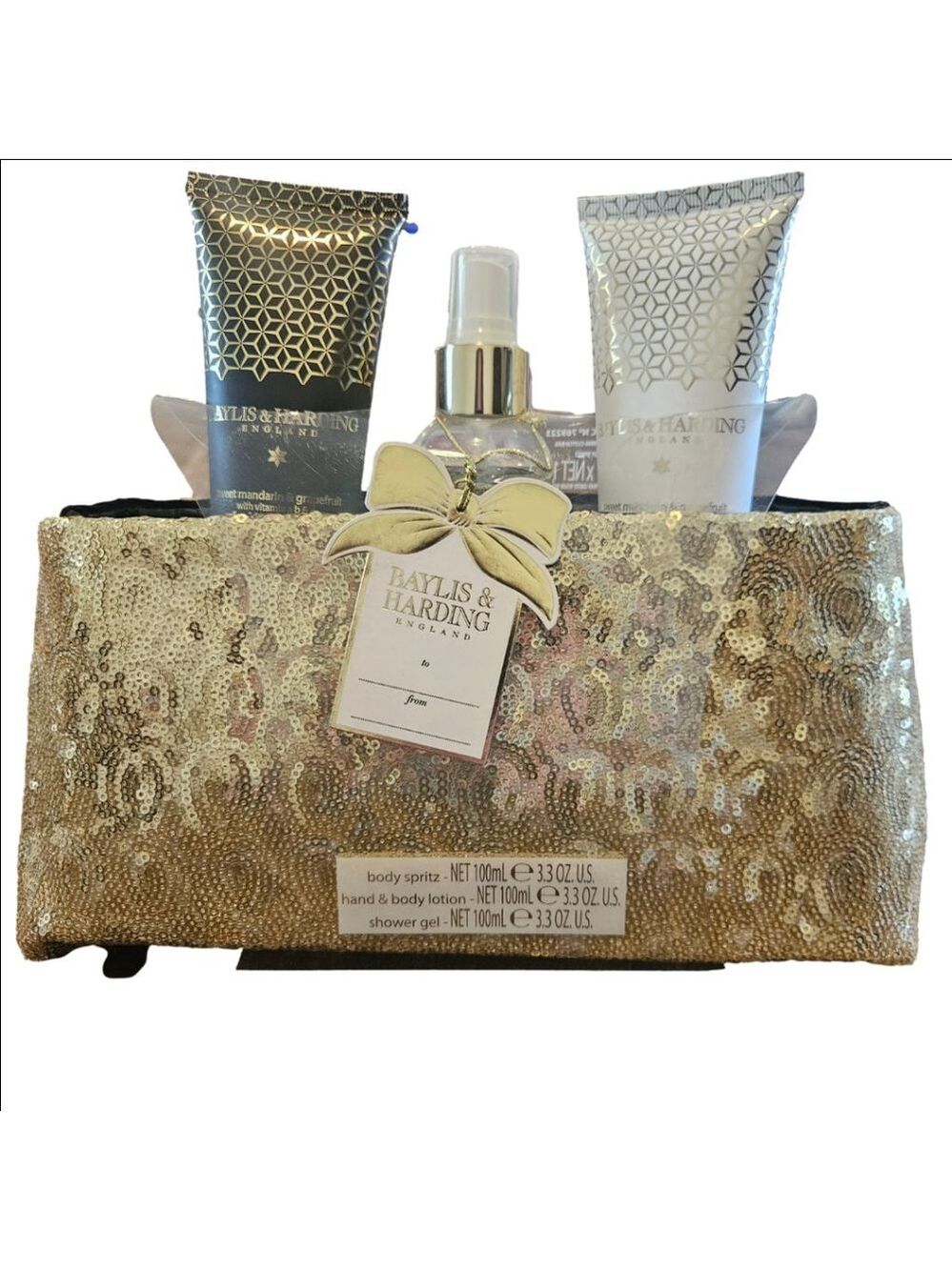 Women's Baylis & Harding NWT Gold Sequin Clutch & Beauty Gift Set One Size